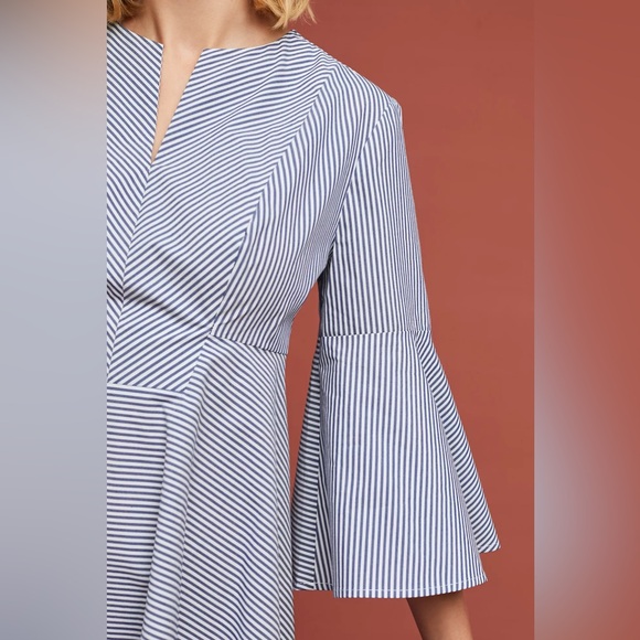 Anthropologie / 6 / Adria Moss Poplin Bell-Sleeved Dress / Feminine / Spring - Picture 3 of 12